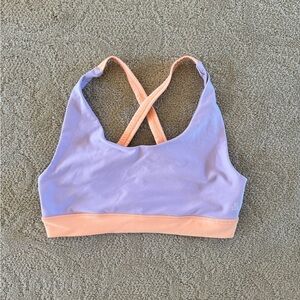 WeWoreWhat Peach and Lavender Cross Back Sports Bra